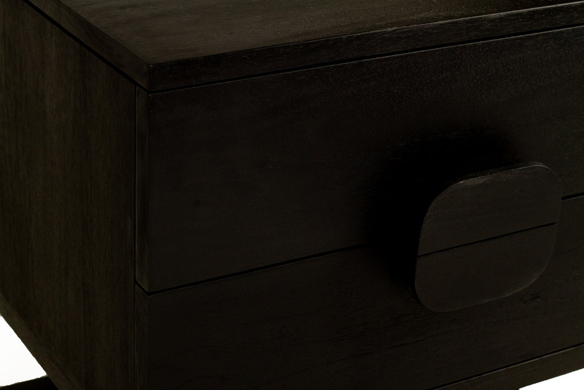 Elara Teak Bedside Table - Black - 0.61m