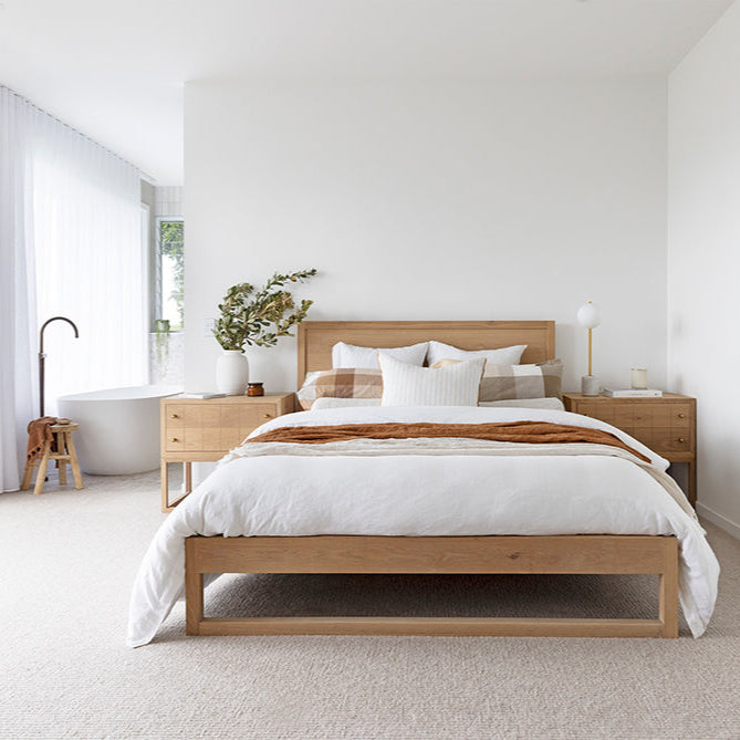 Clover American Oak Bed - Queen - 1.65m
