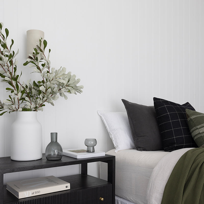 Aurelia Teak Nightstand - Black - 0.8m