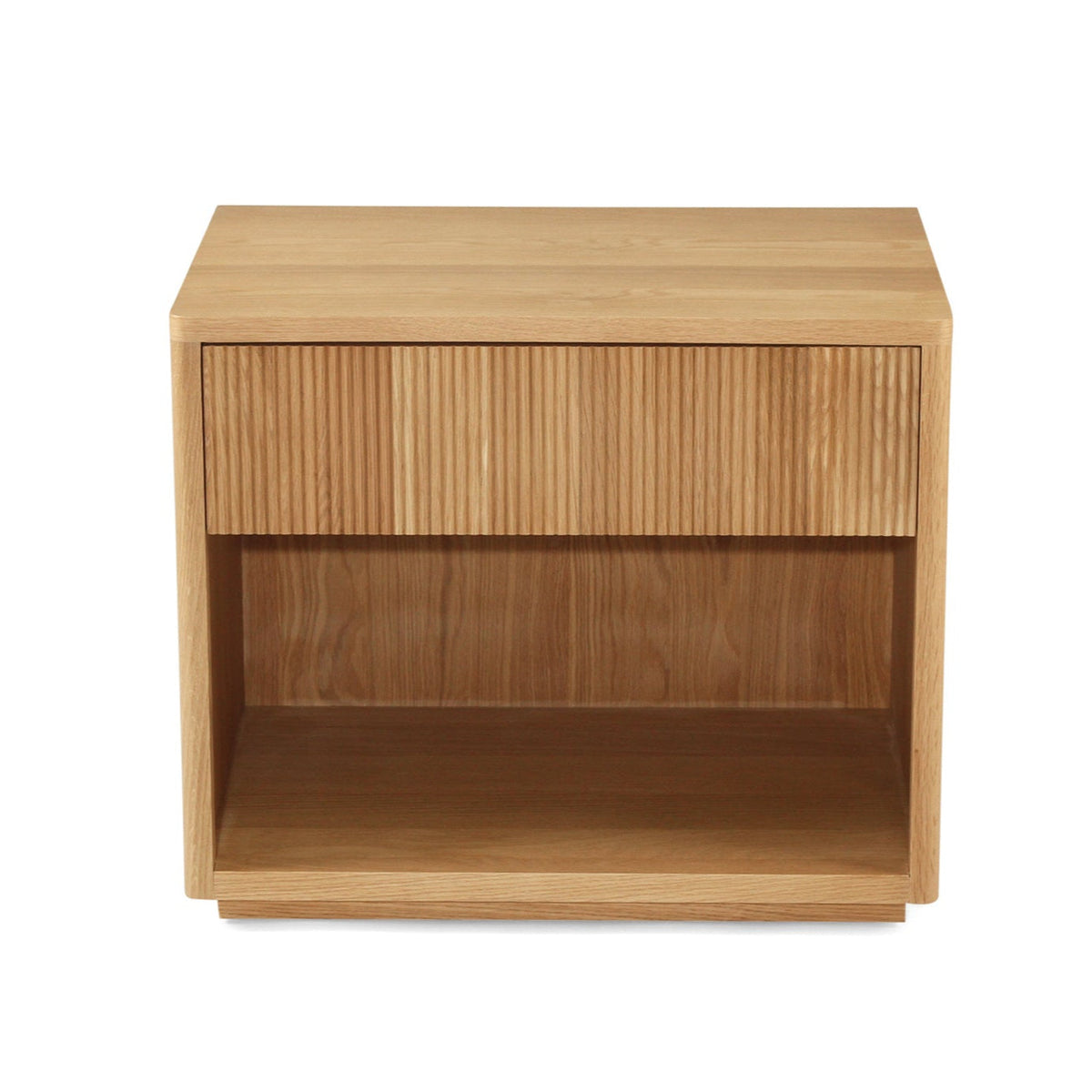 Harlow Black Oak Bedside Table – Natural